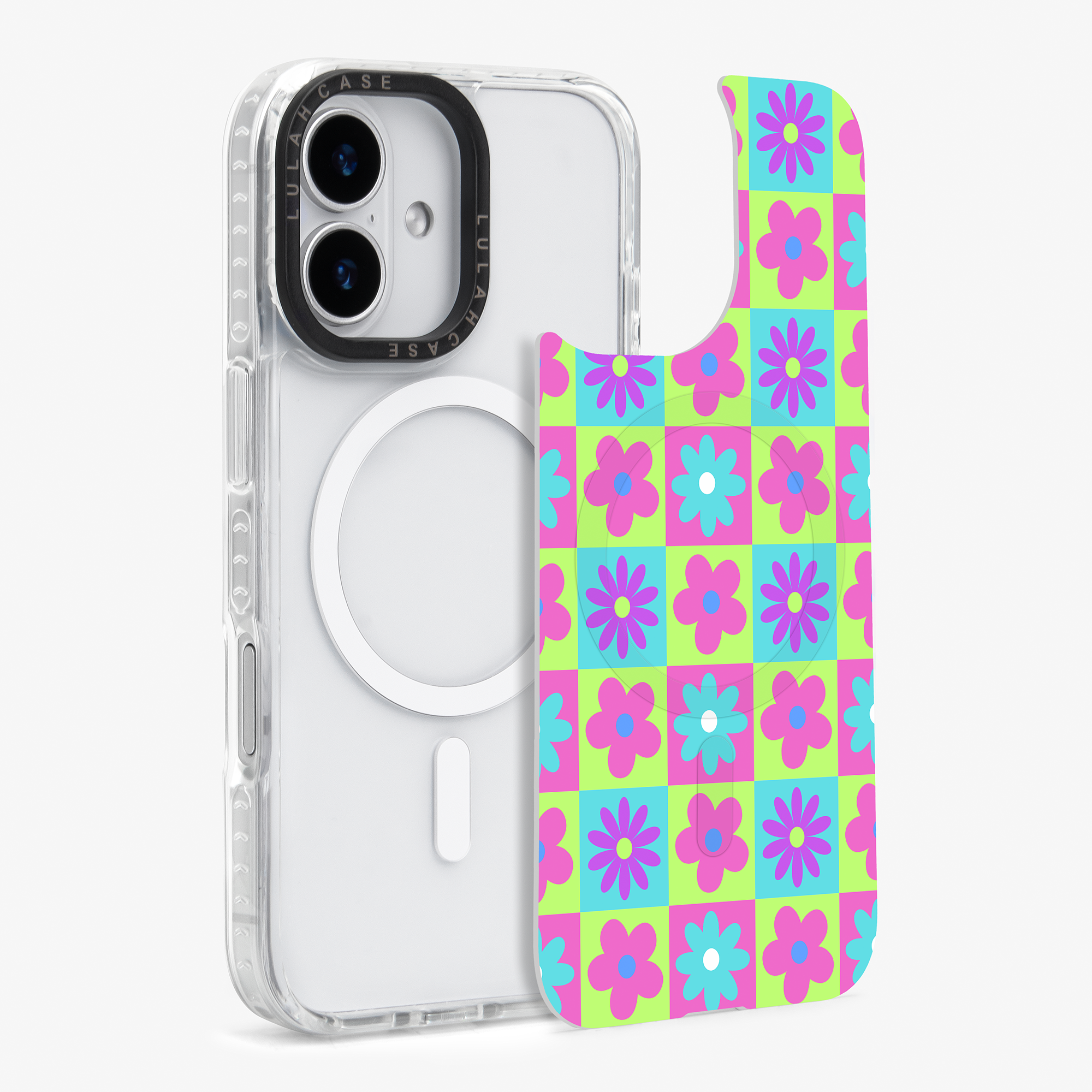 Neon Bloom Grid iPhone LulahPop Plate